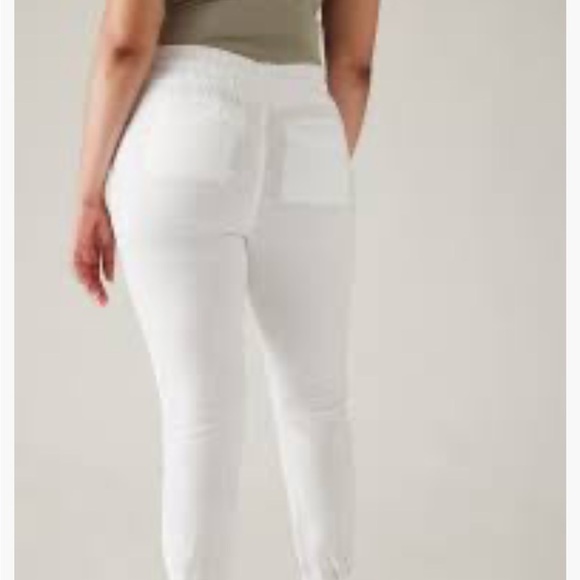 Athleta Cabo White Linen Drawstring Jogger Pants - Picture 5 of 13